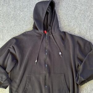 Second Skin Hoodie Men 3XL Black Full Zip Jacket‎ Sweatshirt Heavyweight